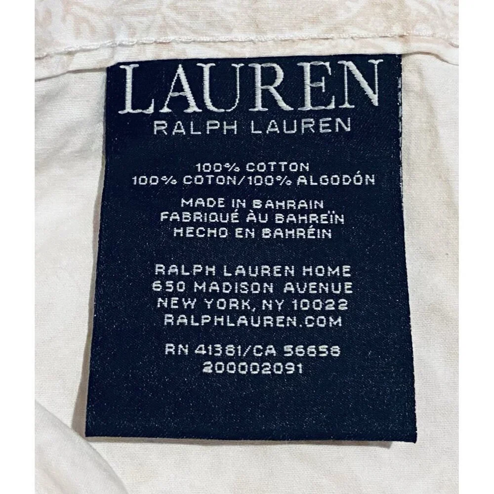 Lauren Ralph Lauren Full Flat Sheet Light Pink Floral Cotton 81 X 93 Romantic